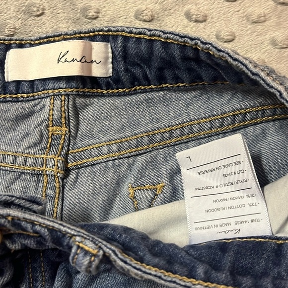 KanCan Denim Frayed cut off Shorts Large Shorties - Picture 4 of 7